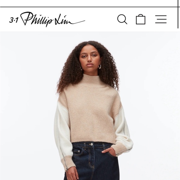 3.1 Phillip Lim Tan and Cream Sweater